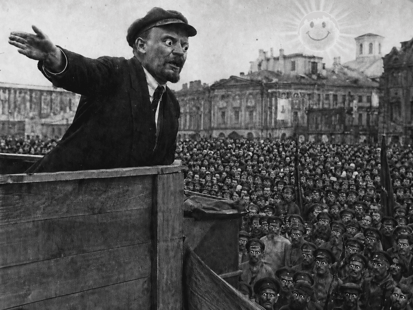 Man speaks to large crowd from wooden podium.