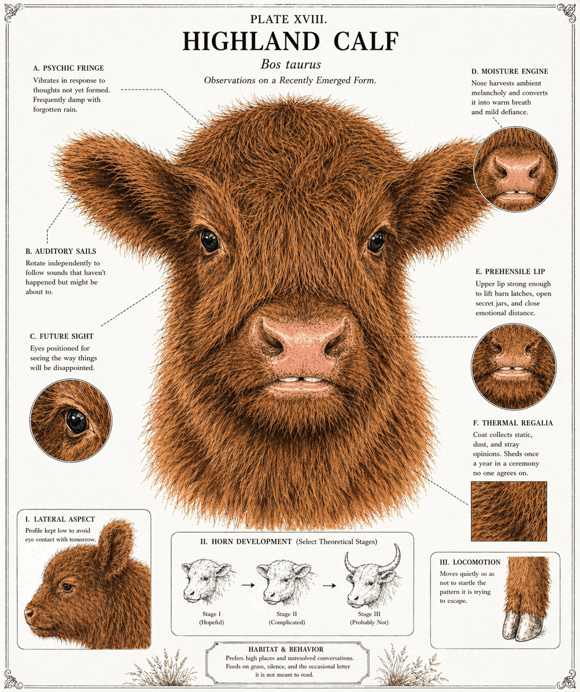 A dog breed chart with horn growth diagrams.